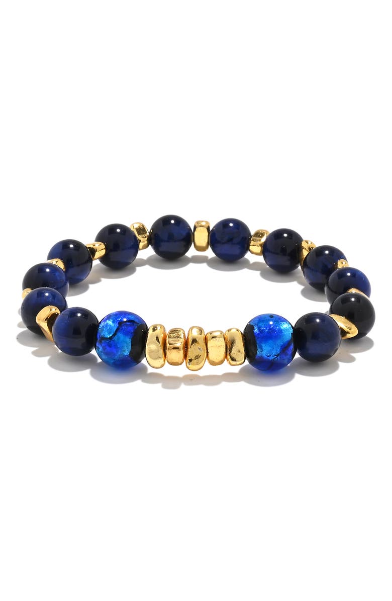 EYE CANDY LOS ANGELES Leo Beaded Stretch Bracelet, Main, color, Blue