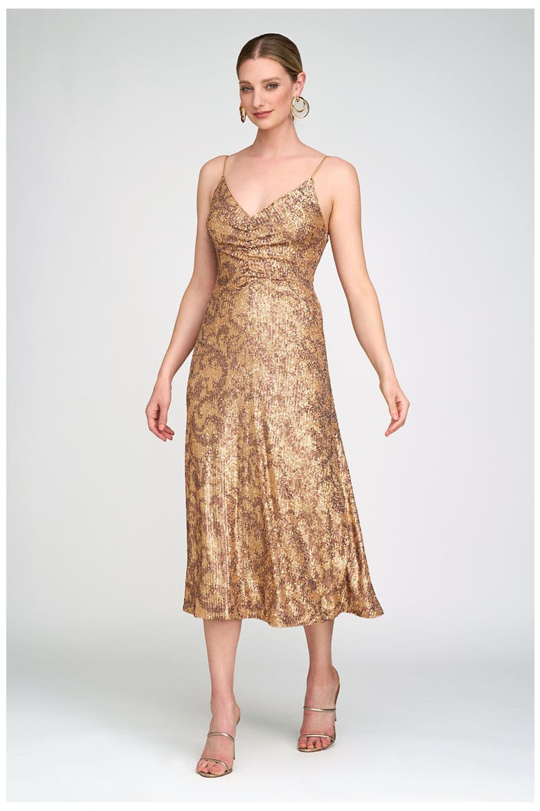Essence Dress in Leo Sequin, Alternate, color, Gold