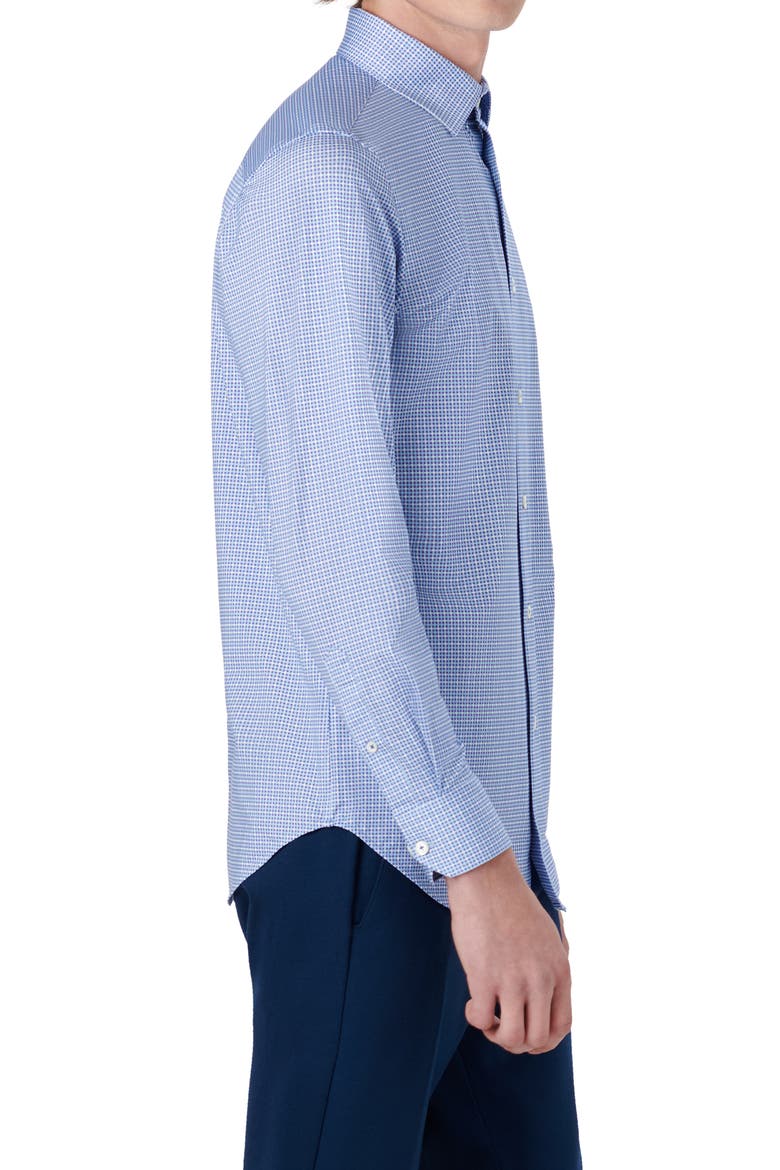 OoohCotton® Houndstooth Button-Up Shirt, Alternate, color, CLASSIC BLUE