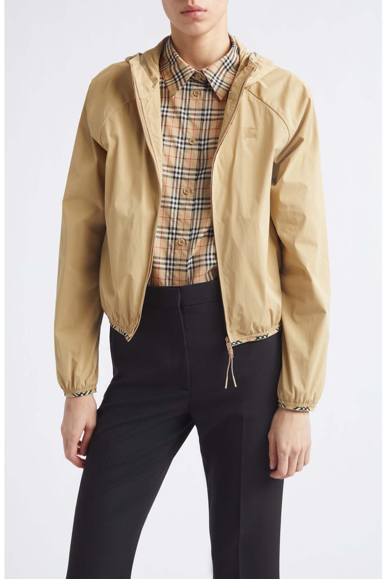 Ambrook Stretch Nylon Hooded Jacket, Main, color, BEIGE