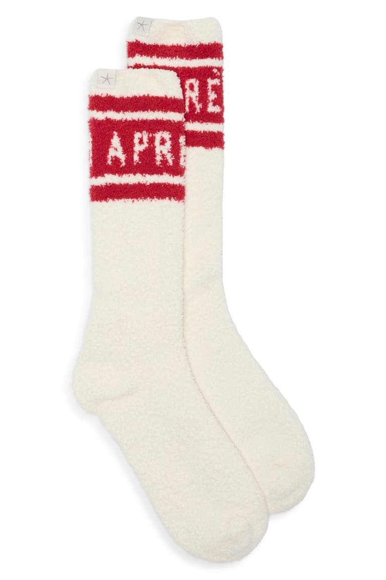 CozyChic™ Après Ski Socks, Main, color, CREAM-AMERICANA RED