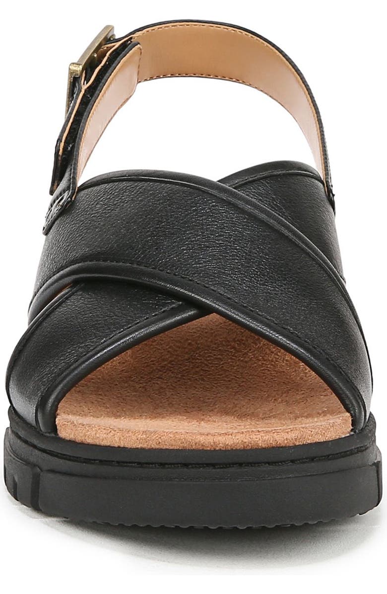 Vionic Uptown Sonoma Slingback Platform Wedge Sandal, Alternate, color, Black Leather