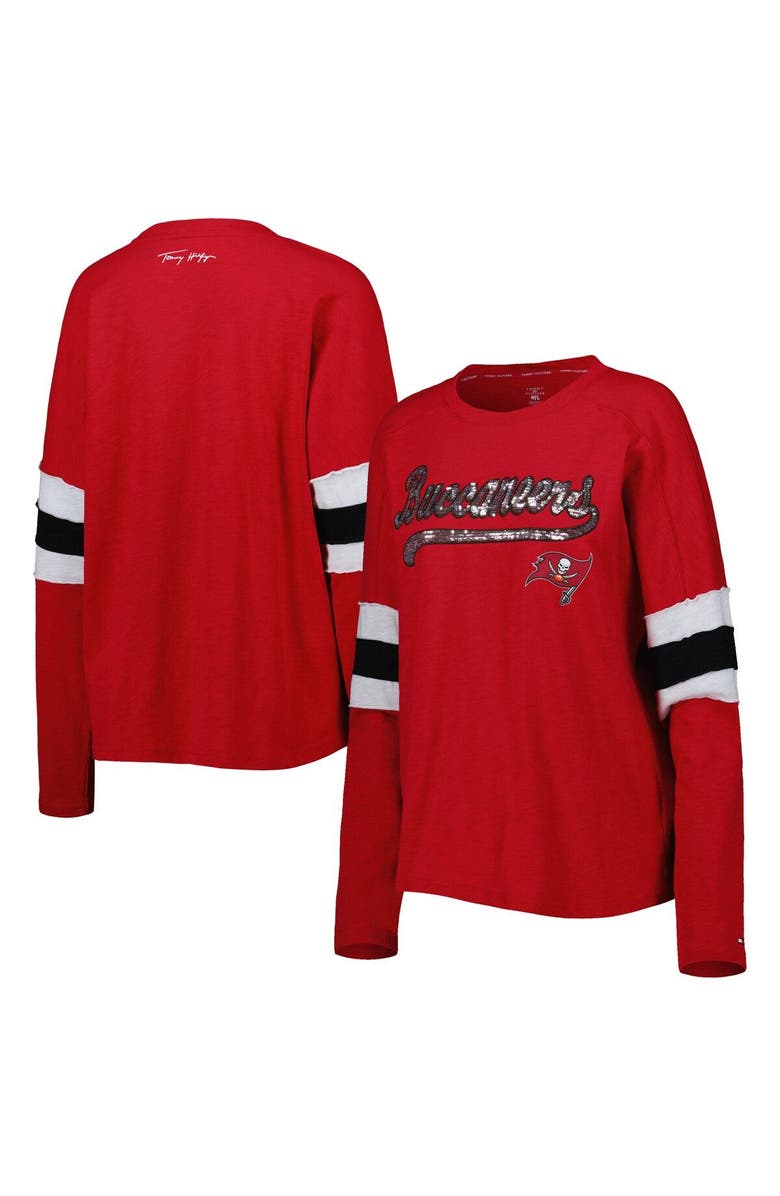 Tommy Hilfiger Women's Tommy Hilfiger Red Tampa Bay Buccaneers Justine Long Sleeve Tunic T-Shirt, Main, color, 