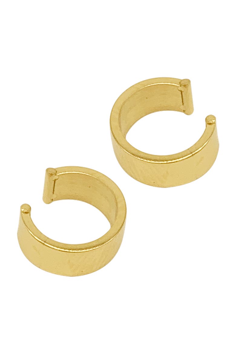 14K Yellow Gold Vermeil Stainless Steel Cuff Earring, Main, color, YELLOW