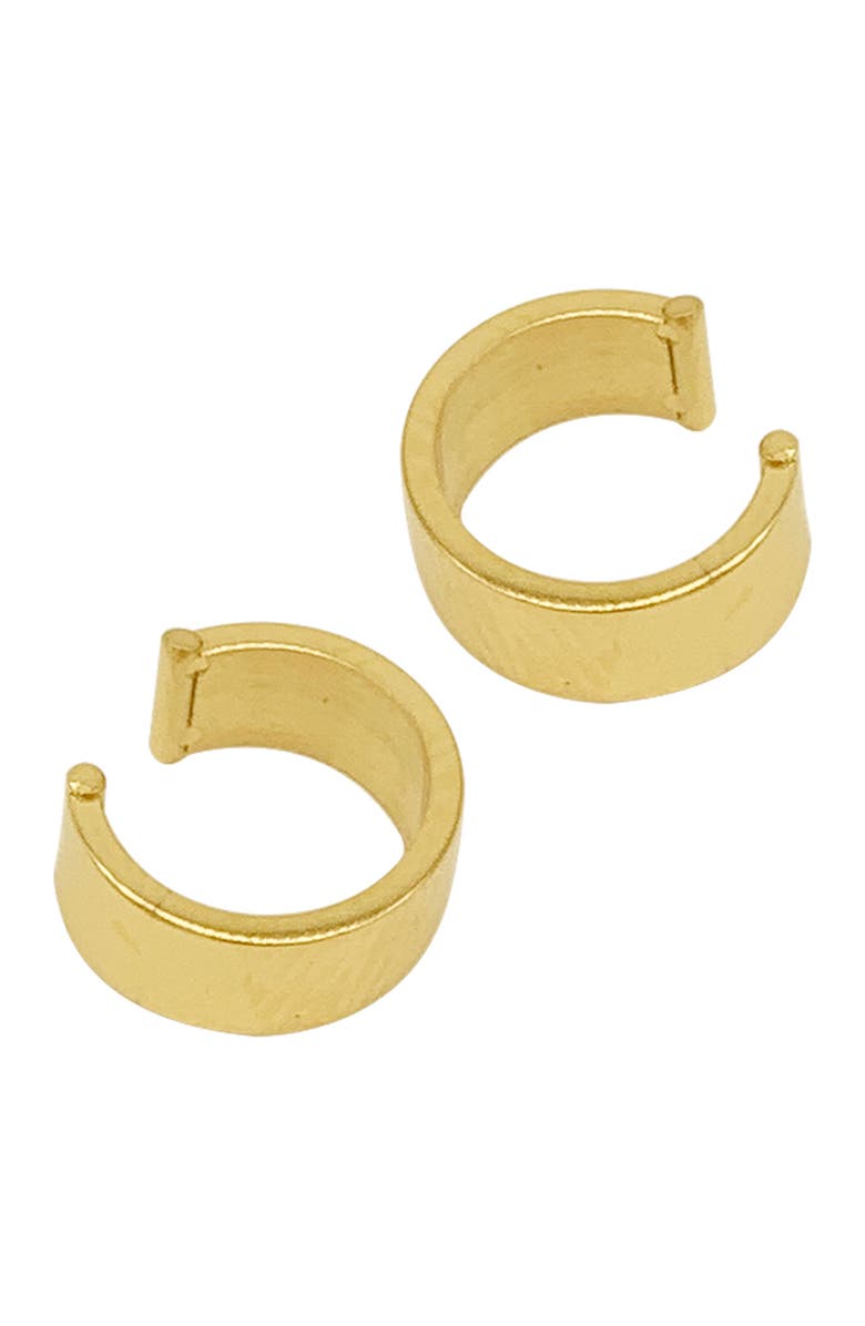 Adornia 14K Yellow Gold Vermeil Stainless Steel Cuff Earring, Main, color,