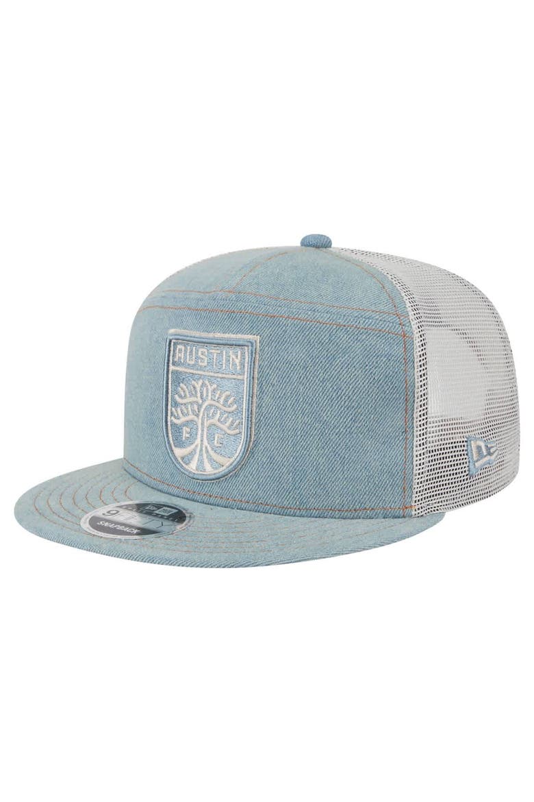 Men's New Era  Denim/Tan Austin FC 9FIFTY Camp Snapback Hat, Main, color, Denim