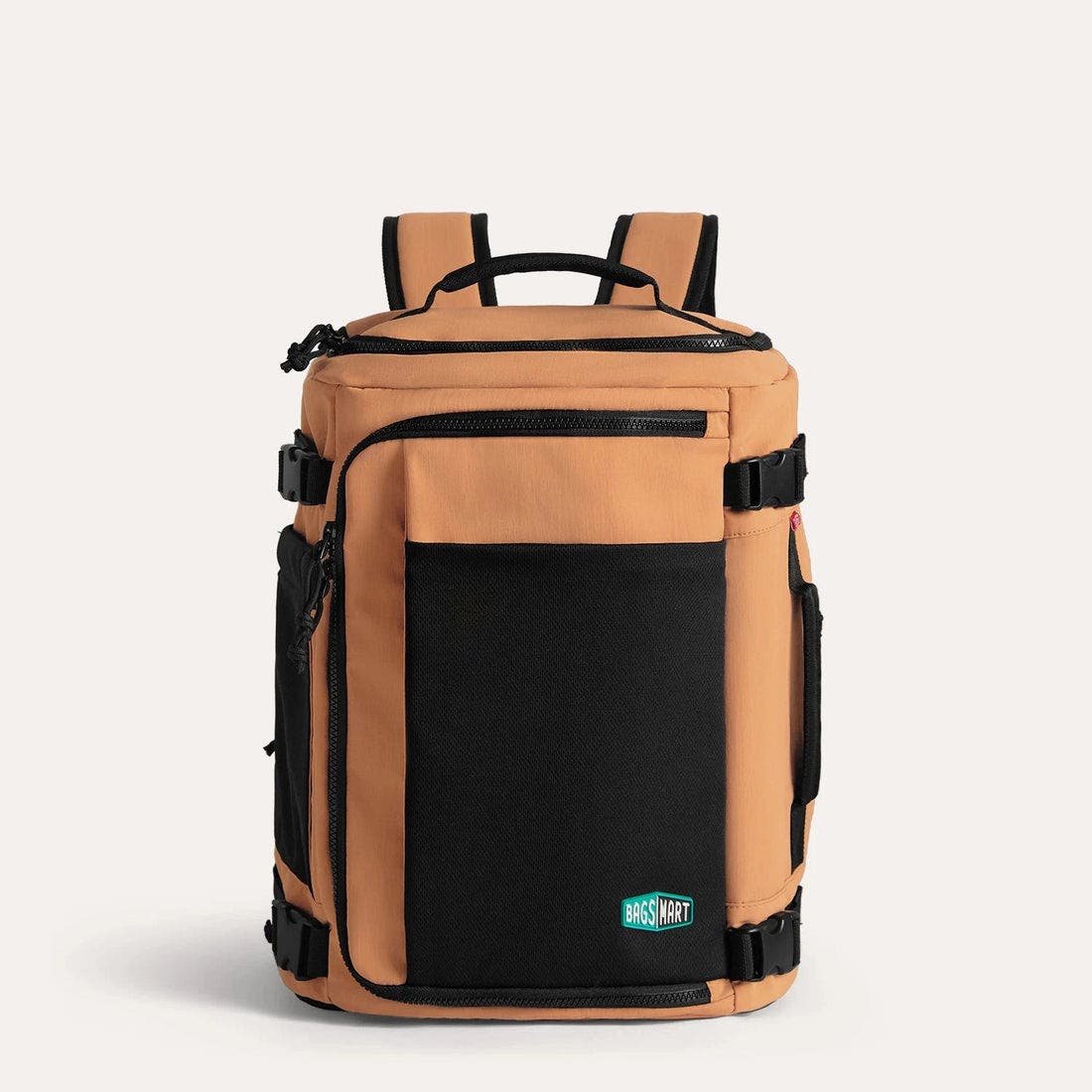 Bagsmart Blast Mesh Carry On Expandable Travel Backpack - 28L-38L Extended, Main, color, Bran