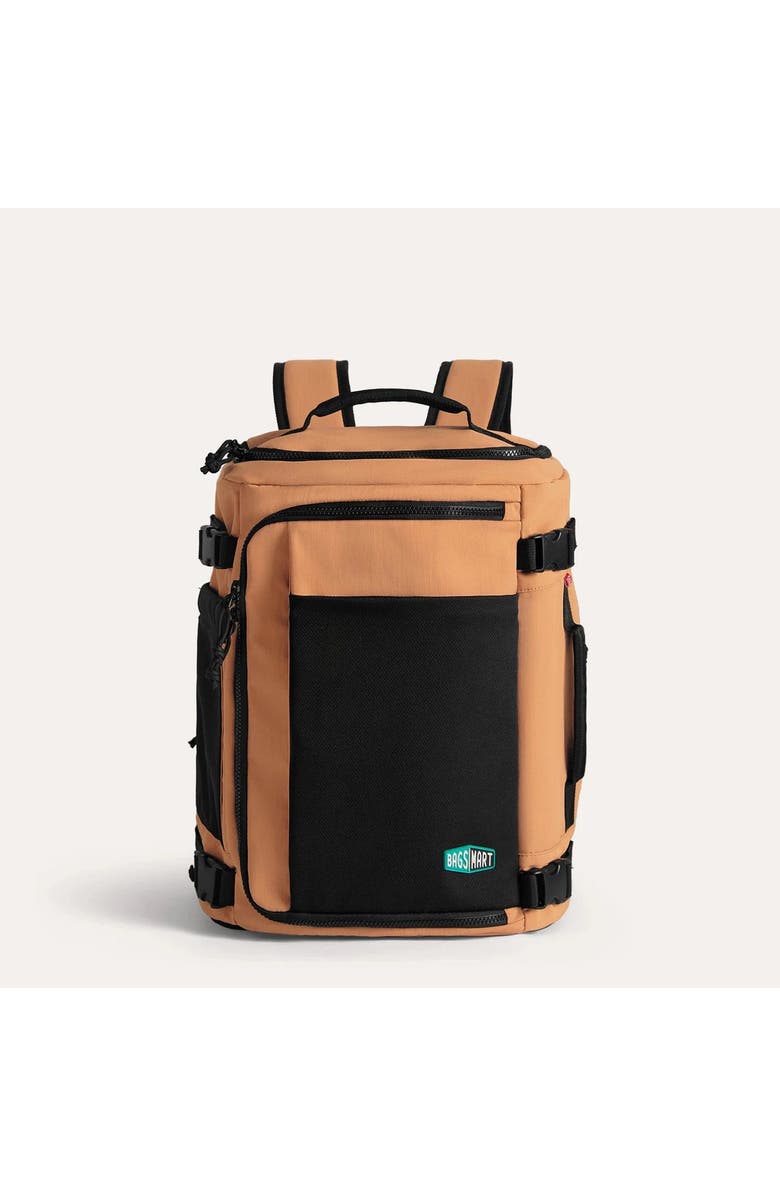 Bagsmart Blast Mesh Carry On Expandable Travel Backpack - 28L-38L Extended, Main, color, Bran