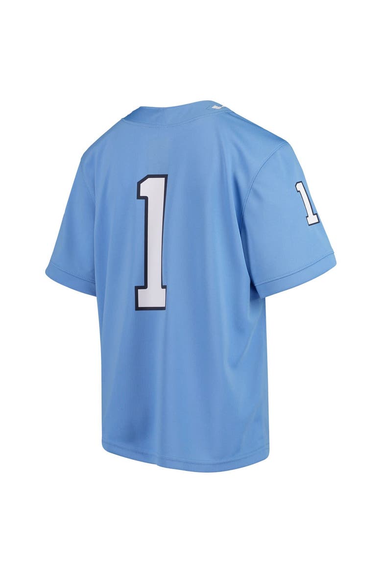 Youth Jordan Brand #1 Carolina Blue North Carolina Tar Heels Team Replica Football Jersey, Alternate, color, Light Blue