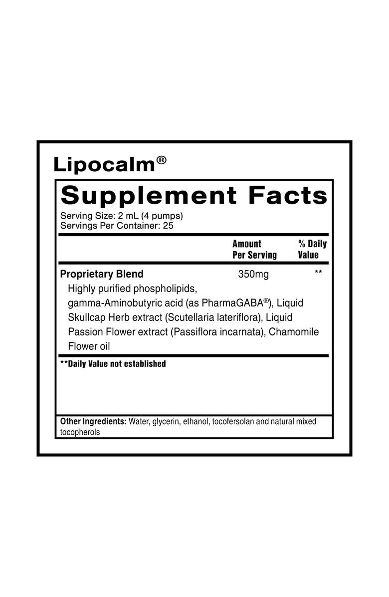 Quicksilver Scientific LipoCalm Liposomal PharmaGABA Chamomile Passionflower and Skullcap Supplement, Alternate, color, NO COLOR