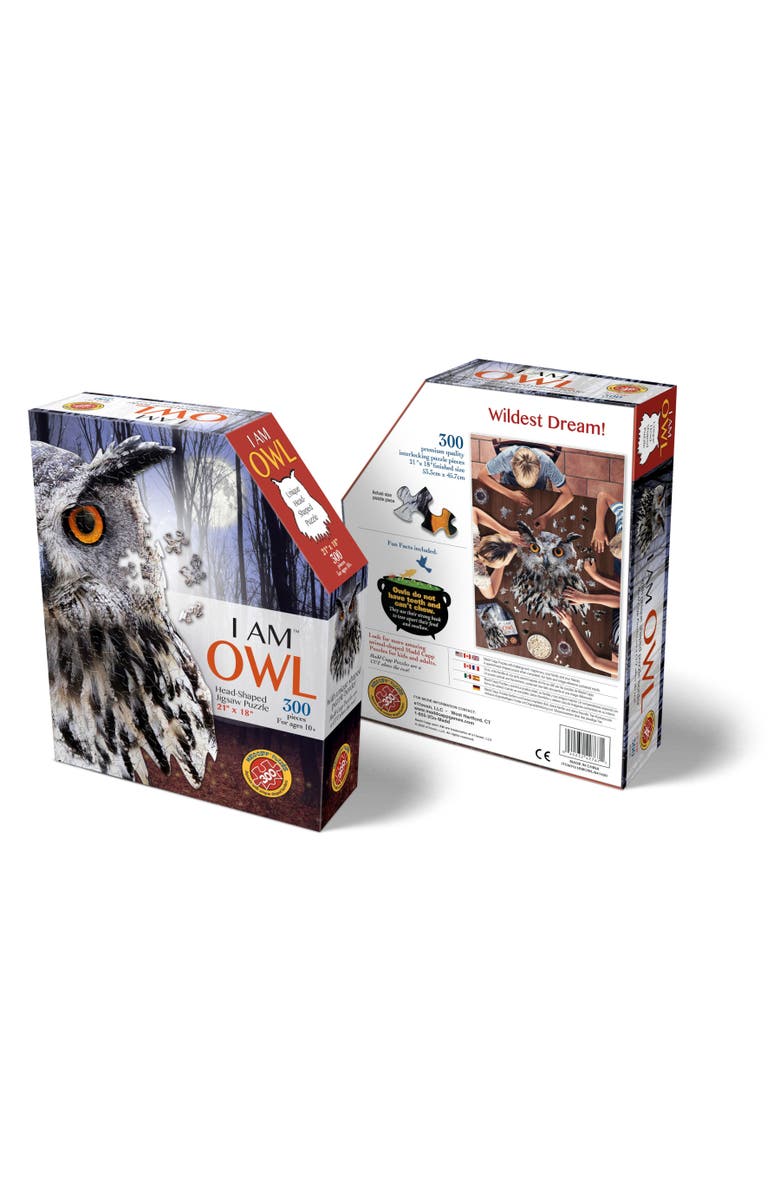 Madd Capp I Am Owl 300 Pieces Animal Shaped Jigsaw Puzzle, Alternate, color, Multicolored