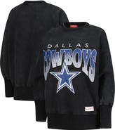 Mitchell & Ness Women's Mitchell & Ness  Black Dallas Cowboys Delineate Mineral Wash Crewneck Sweatshirt