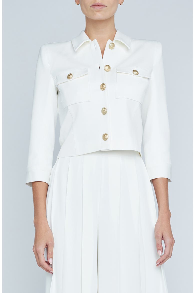 Kumi Fitted Crop Jacket, Main, color, WHITE