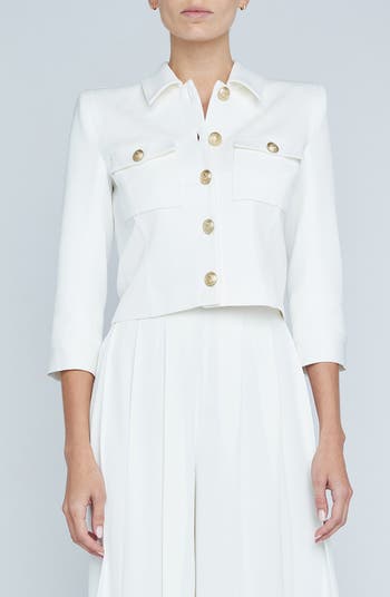 The Limited White Fitted store Crop Jacket