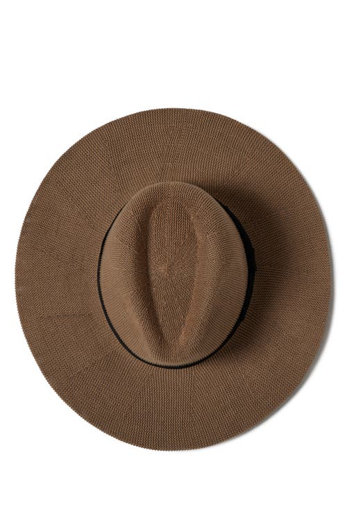 Brixton Lyons Packable Fedora In Dark Tan/black