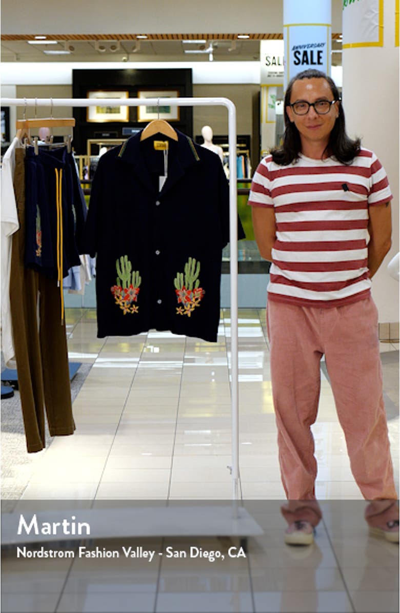 Cactus Floral Embroidered Camp Shirt, sales video thumbnail