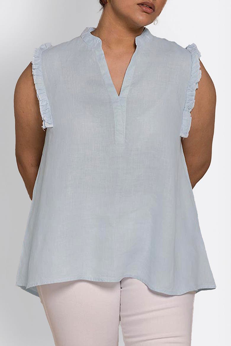 Wind In My Hair V-Neck Shirt, Main, color, Light Blue