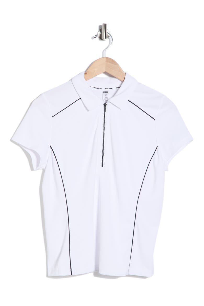 Court Pique Polo, Alternate, color, WHITE/ BLACK