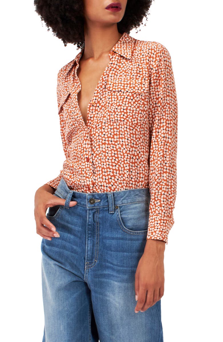 Equipment Signature Slim Fit Silk Button-Up Shirt, Alternate, color, 