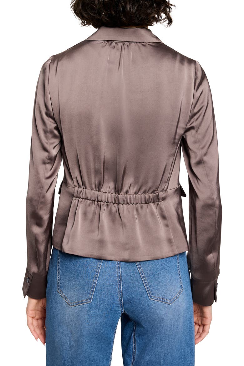 Day Gloss Tuxedo Jacket, Alternate, color, COCOA