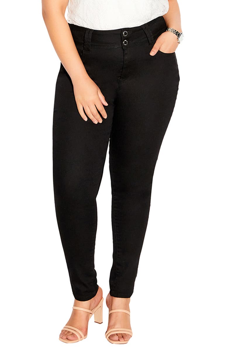 City Chic Asha High Waist Skinny Jeans, Main, color, 