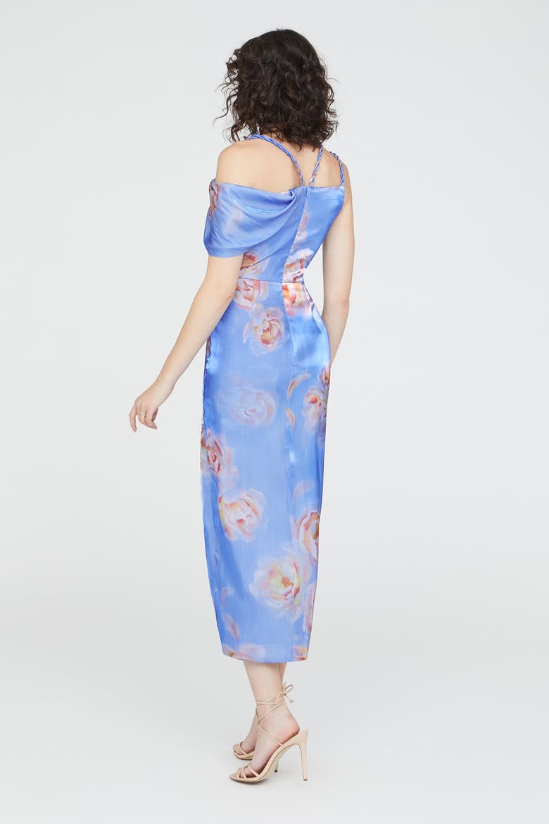Yannah Wrap Cocktail Dress, Alternate, color, Pearl Roses