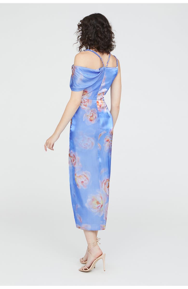 Theia Yannah Wrap Cocktail Dress, Alternate, color, Pearl Roses