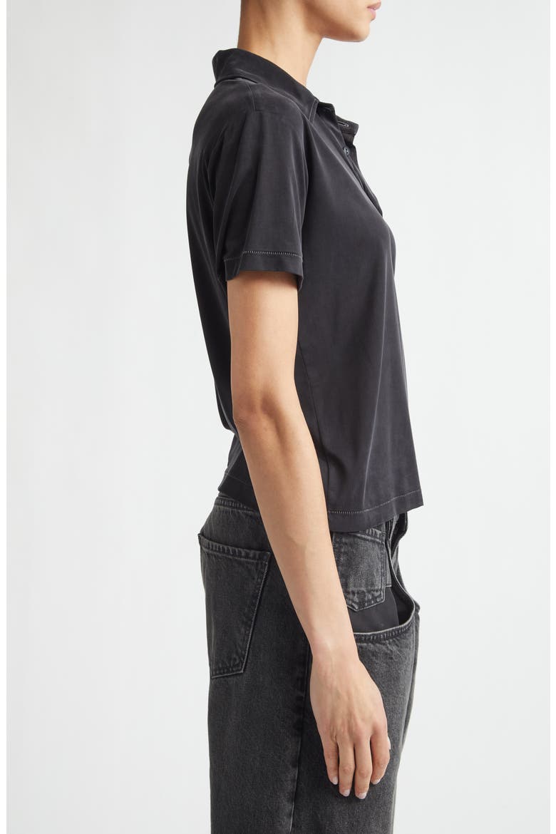 Contrast Stitch Polo, Alternate, color, BLACK
