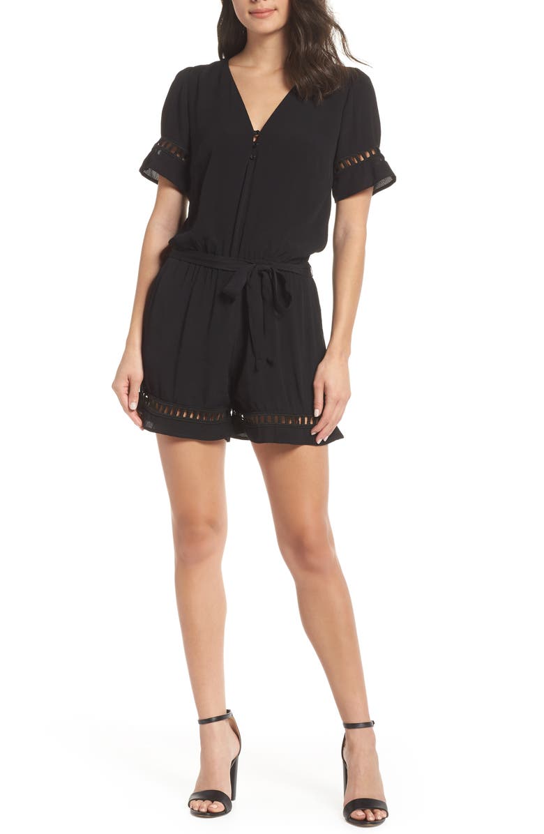 Fraiche by J Lace Inset Romper, Main, color, 