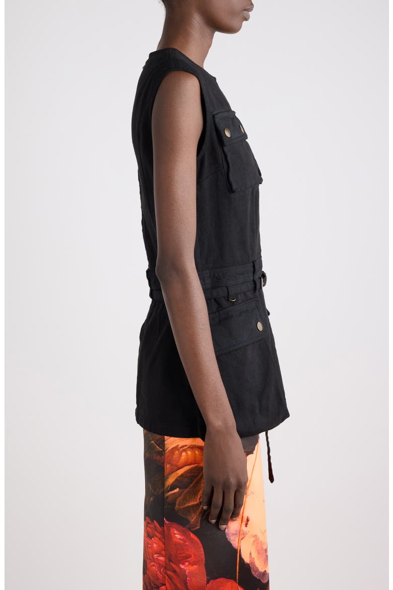 Cesda Sleeveless Cargo Top, Alternate, color, BLACK