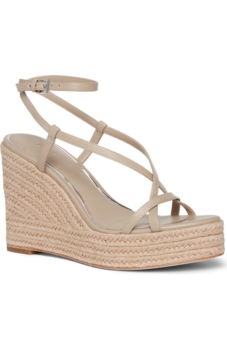 PAIGE Marlow Ankle Strap Espadrille Platform Wedge Sandal, Main, color, Light Tan