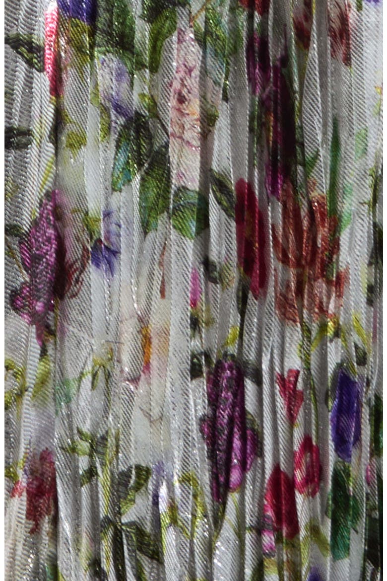 Adelaide Strapless Pleated Dress, Alternate, color, STERLING FLORAL