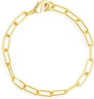 Adornia 14K Yellow Gold Plated Paperclip Link Chain Anklet