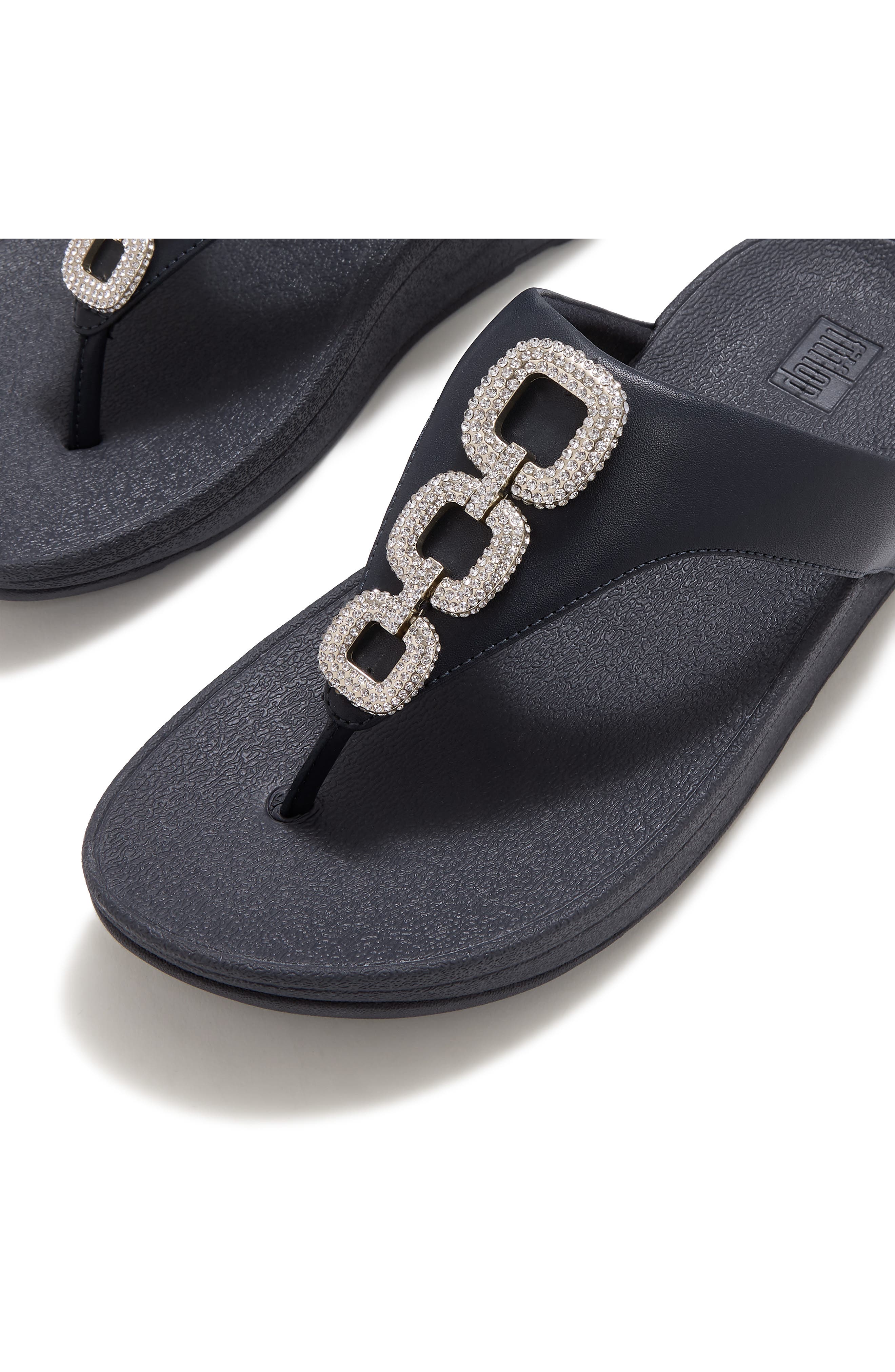 Flowrise Crystal Wedge Flip Flop, Alternate, color, MIDNIGHT NAVY