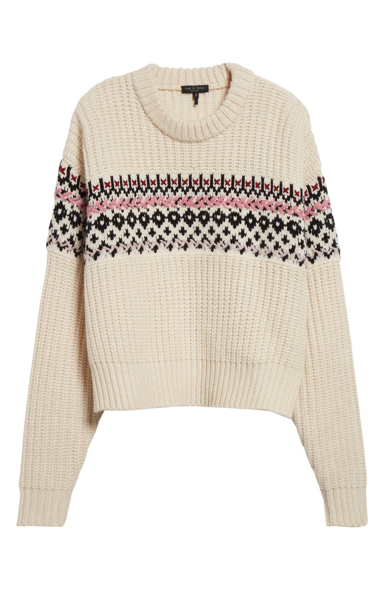 rag & bone Leigh Fair Isle Wool Sweater, Alternate, color, 
