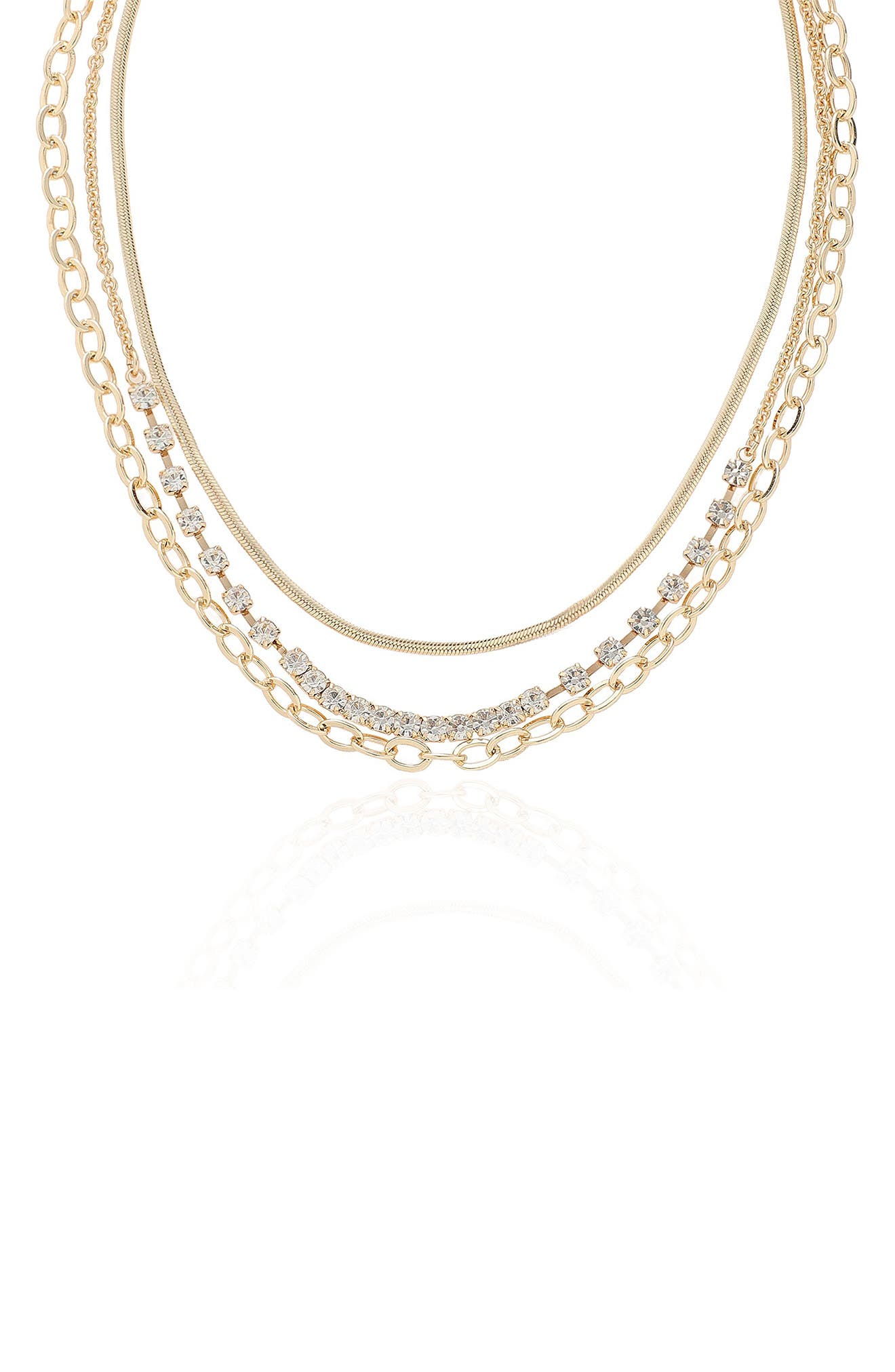 Ettika Crystal Layered Chain Necklace