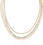Ettika Crystal Layered Chain Necklace