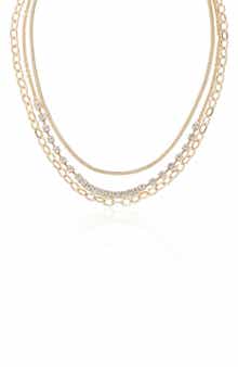 Ettika Crystal Layered Chain Necklace
