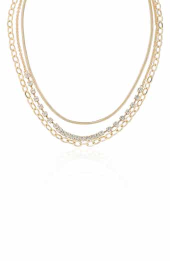 Ettika Crystal Layered Chain Necklace