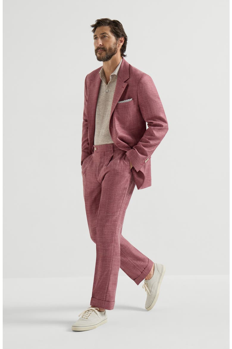 Hopsack trousers, Alternate, color, Coral