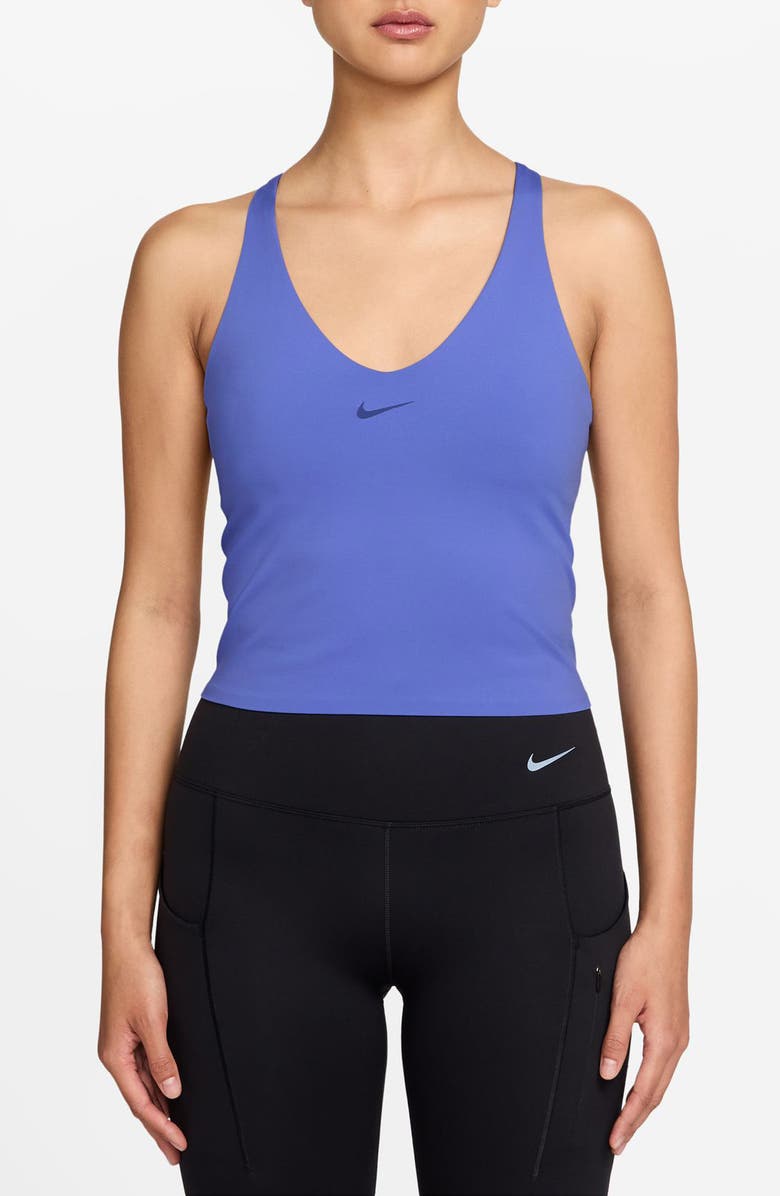 Nike Universa Medium Support Padded Sports Bra Tank, Main, color, 570 Saphre/Deepnt