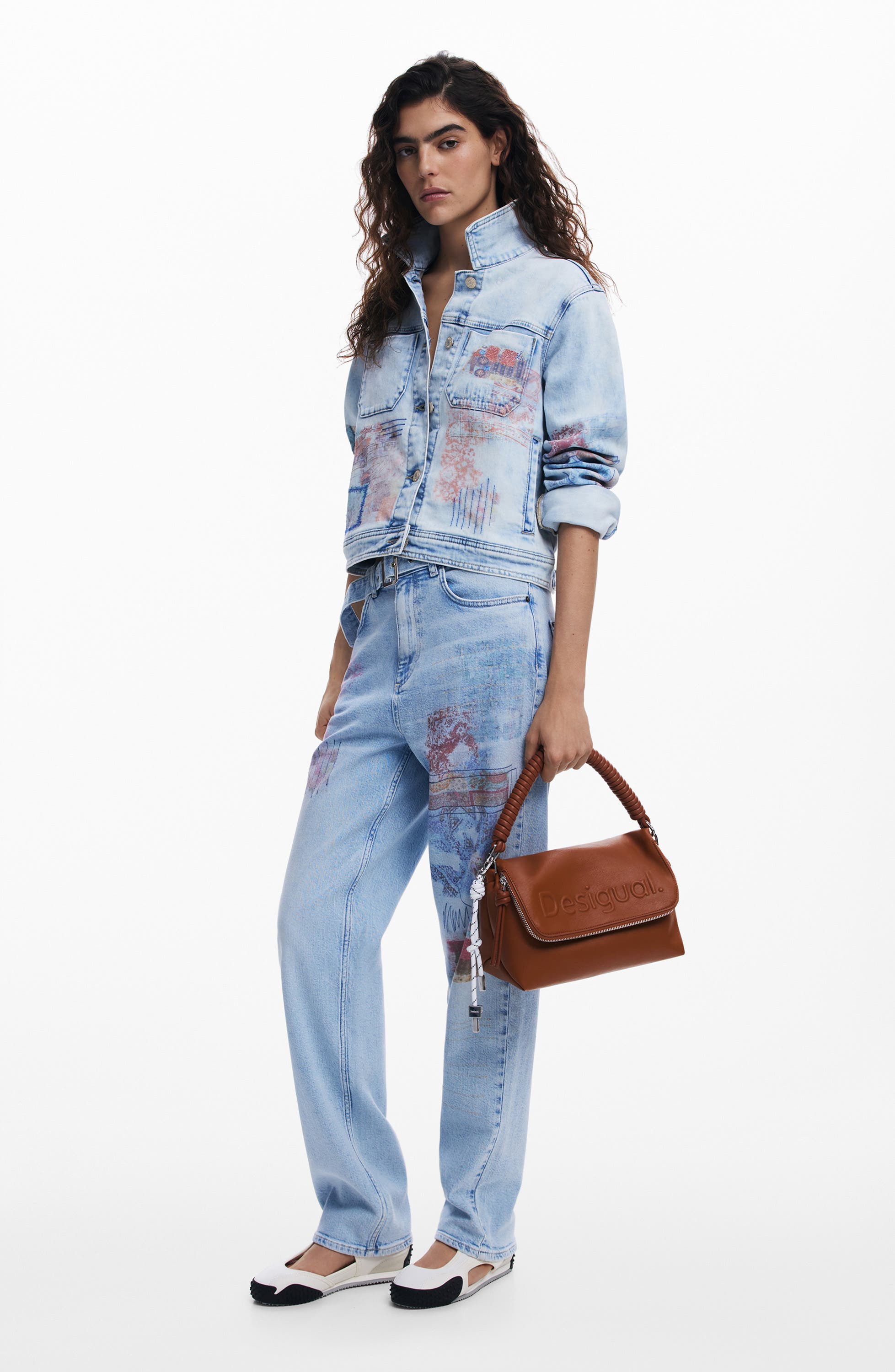 Desigual Faux Leather Shoulder Bag, Alternate, color, Camel