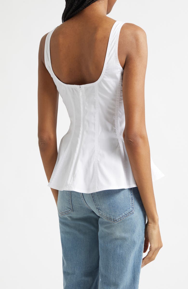 Veronica Beard Charlie Peplum Tank, Alternate, color, White