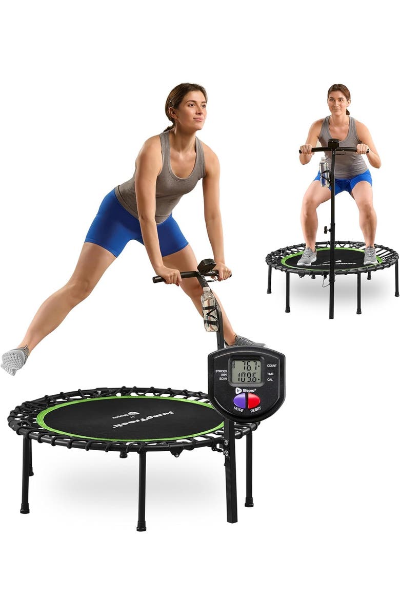 Lifepro 40 Inches Foldable Rebounder Fitness Trampoline for Adult with Handle & Jump Counter 350lb or 225lb, Main, color, Lite 225Lb