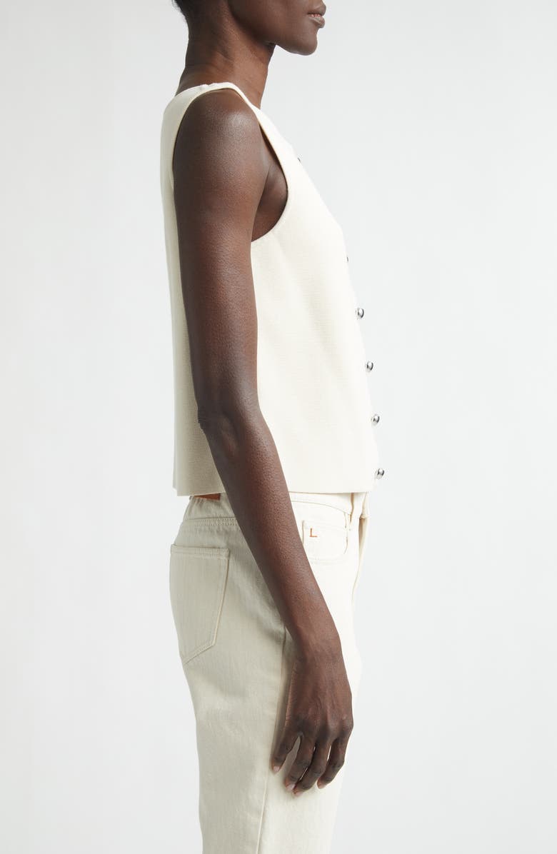 Lafayette 148 New York Button Front Sweater Vest, Alternate, color, Ecru
