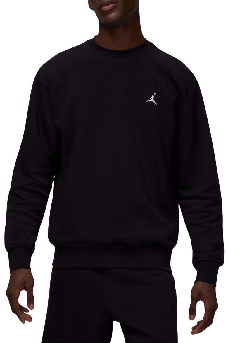 Jordan Break Fleece Crewneck Sweatshirt, Main, color, BLACK/ WHITE