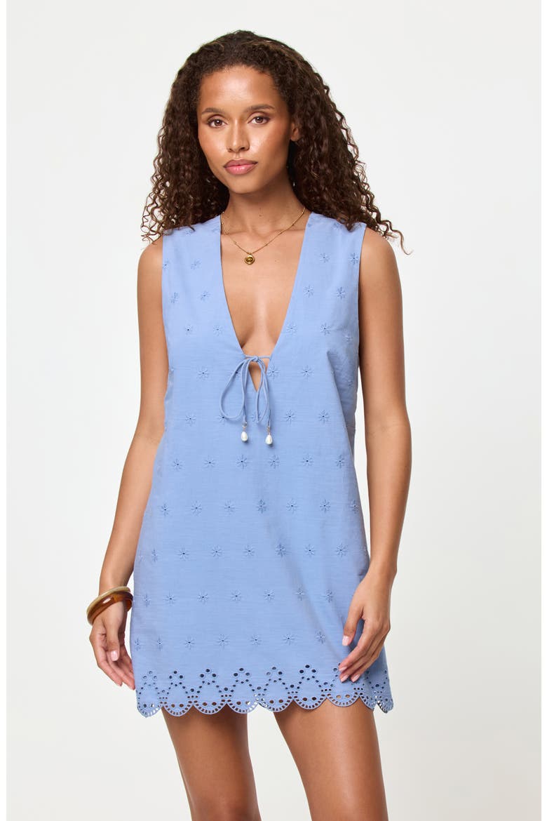 Sunday Cotton Cover-Up Minidress, Alternate, color, CHAMBRAY