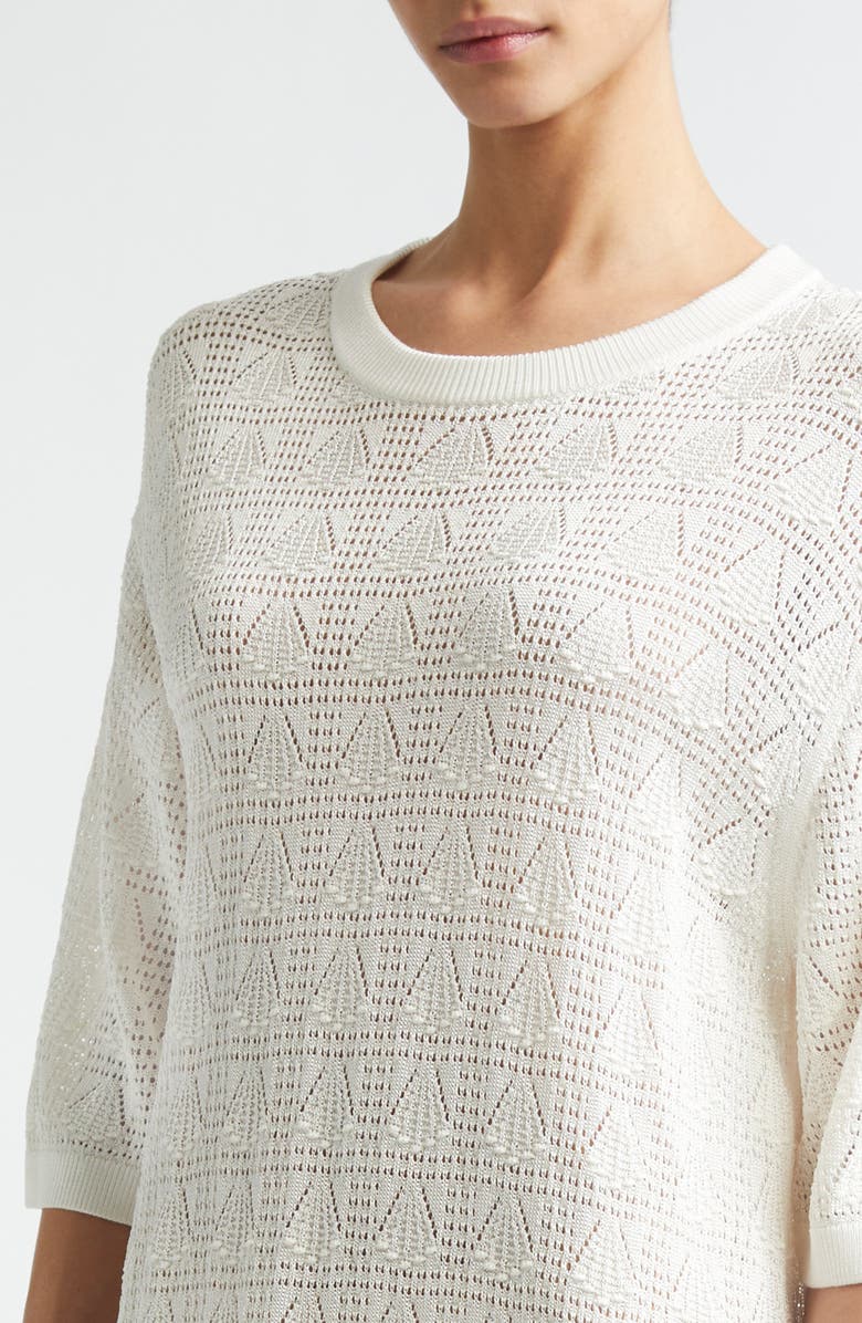 LOULOU DE SAISON Armas Shell Knit T-Shirt Dress, Alternate, color, Ivory