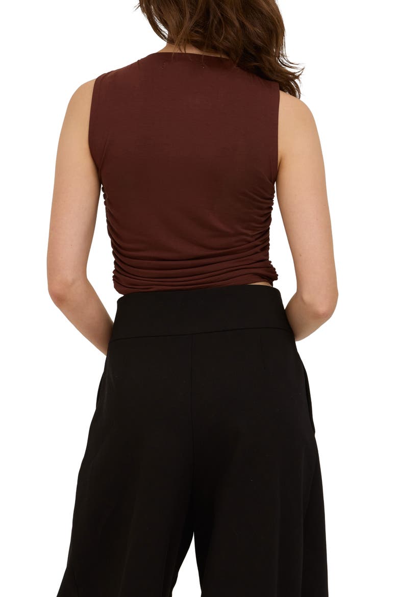 Wyatt Ruched Side Tank, Alternate, color, DARK MOCHA
