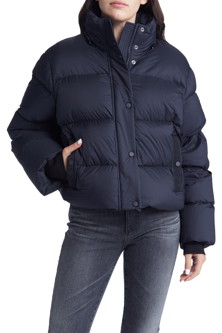 Women's Prospect Down Hooded Puffer Coat, Alternate, color, BLACK